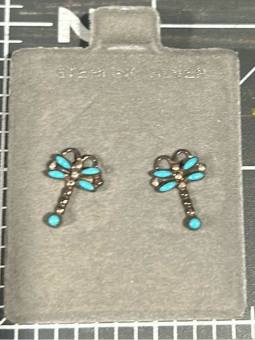 Sterling Silver Turquoise Dragonfly Stud Earrings Southwestern